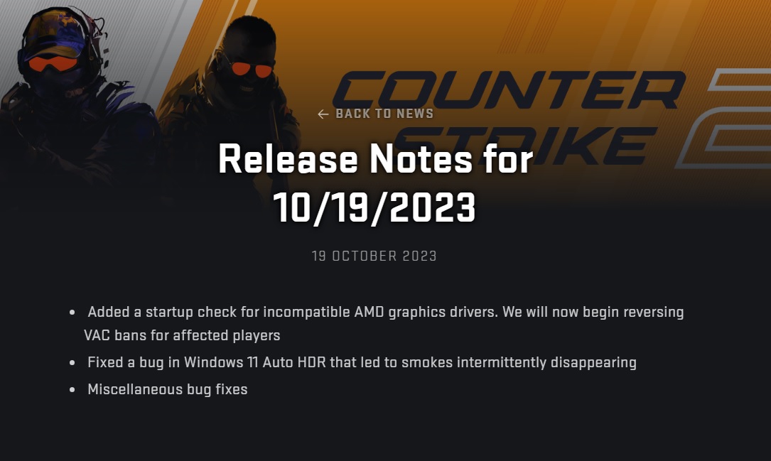 Counter-Strike 2 Patch Notes, Check The Latest Updates - News