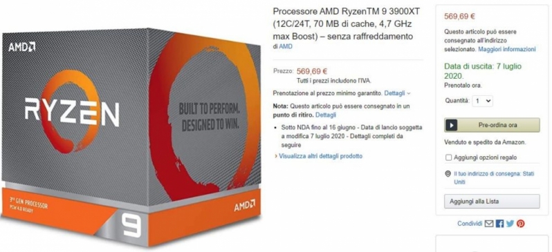 Amazon lists AMD's Ryzen 5 3600XT and Ryzen 9 3900XT processors