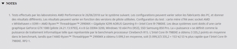 AMD France lists Ryzen Threadripper 2990WX performance numbers