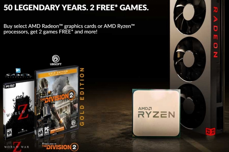 AMD launches Ryzen/Radeon gamin bundle to celebrate 50th Anniversary