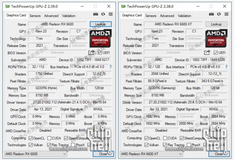 AMD's Radeon RX 6600 XT and RX 6600 specifications Leak Online