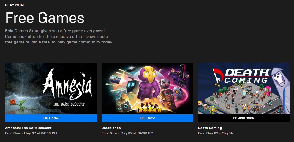 Amnesia The Dark Descent and Crashlands are currently available for free on the Epic Games Store