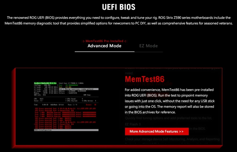 ASUS is adding MemTest86 to their ROG Z590 motherboards