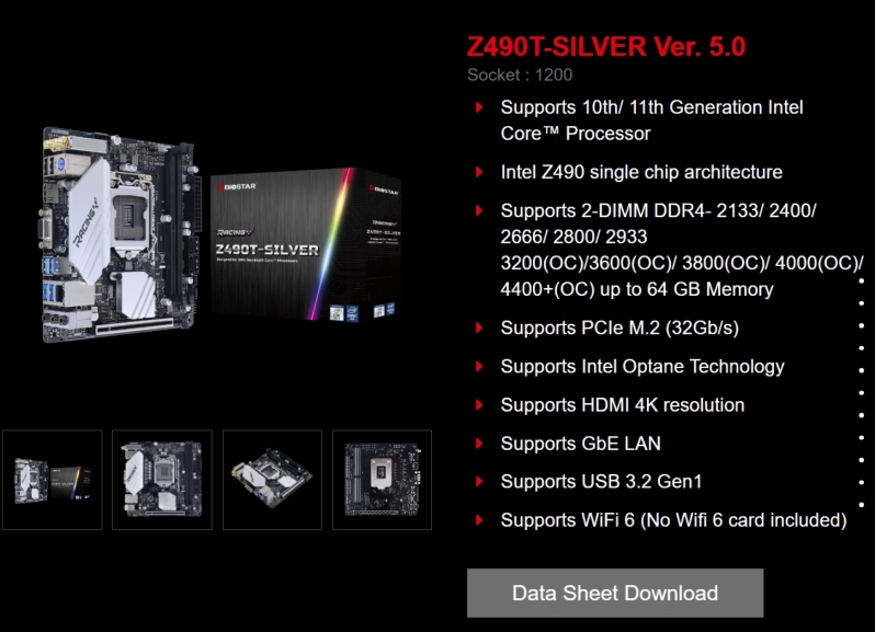 Biostar confirms that their Z490 motherboards will support Intel's 11th Generation Rocket Lake processors
