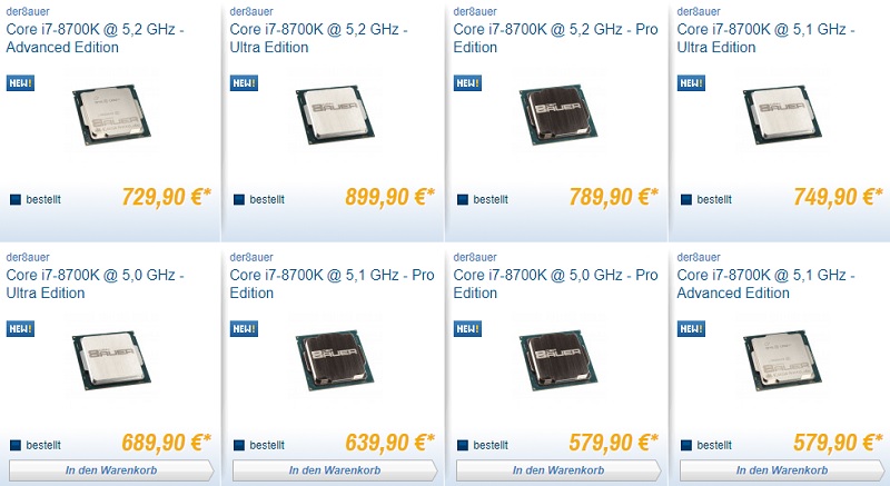 Caseking are selling pre-binned i7 8700K CPUs with custom 99.9% silver heatspreaders