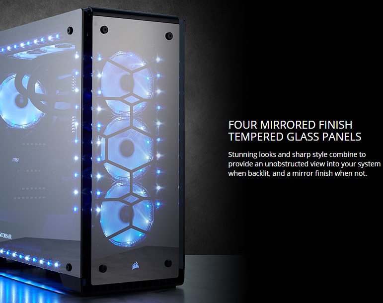 Corsair launches their new 70X RGB Mirror Black Glass Chassis