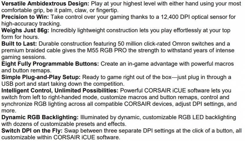 Corsair M55 RGB Pro Review