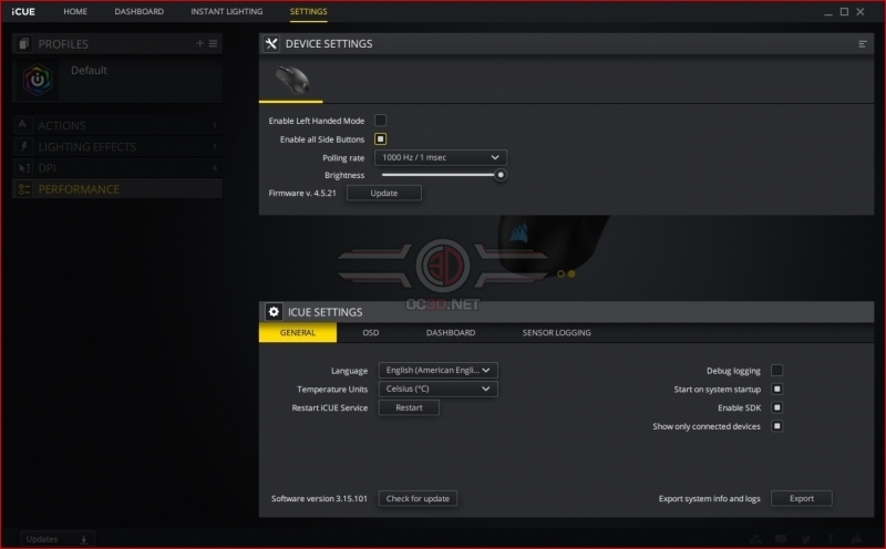 Corsair M55 RGB Pro Left handed mode