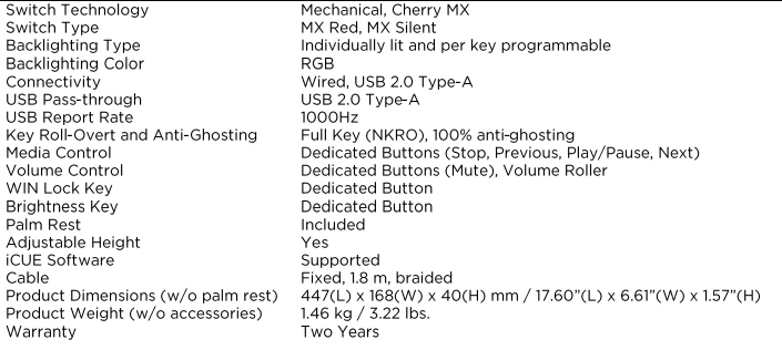 Corsair Strafe RGB Mk.2 Silent Mechanical Gaming Keyboard