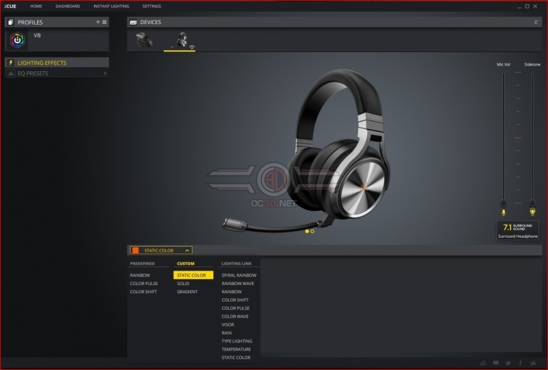 Corsair Virtuoso RGB Wireless SE Headset iCue Lighting