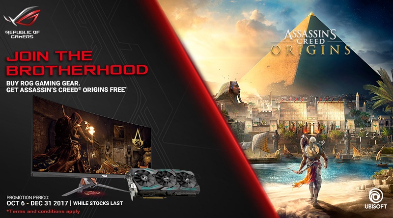 For a limited time select ROG GPUs and displays will come with Assassin's Creed Origins
