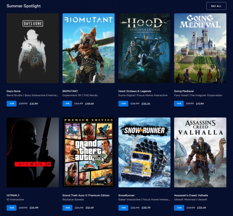 Get Free Games and Great Offers During Epic Games' Summer Sale