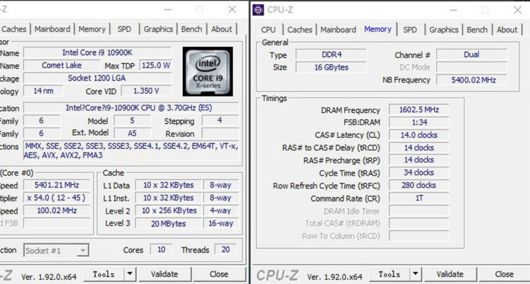 Intel's i9-10900K has already been overclocked to 5.4GHz