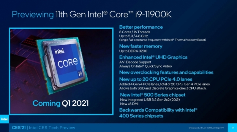 Intel's Rocket Lake-S Specifications Leak Through MSI Slide - i5, i7, and i9 Specs Confirmed