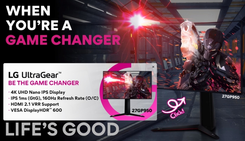 LG reveals their 4K 160Hz UltraGear 27GP950 HDMI 2.1 Gaming Monitor