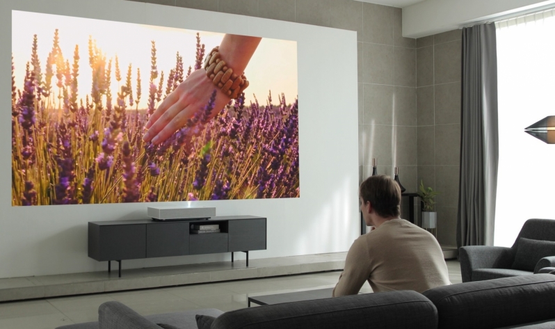 LG's HU85L 4K projector needs 2-inches of space to project a 90-inch screen