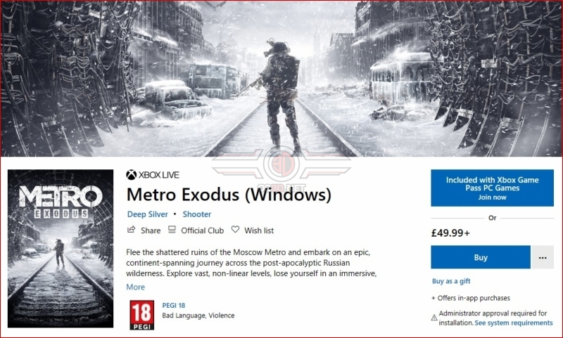 Metro Exodus is now available on the Microsoft Store - No more Epic Games Store PC Exclusivity
