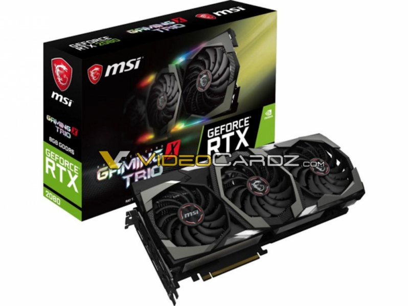 MSI Geforce RTX 2080 Ti and RTX 2080 pictured