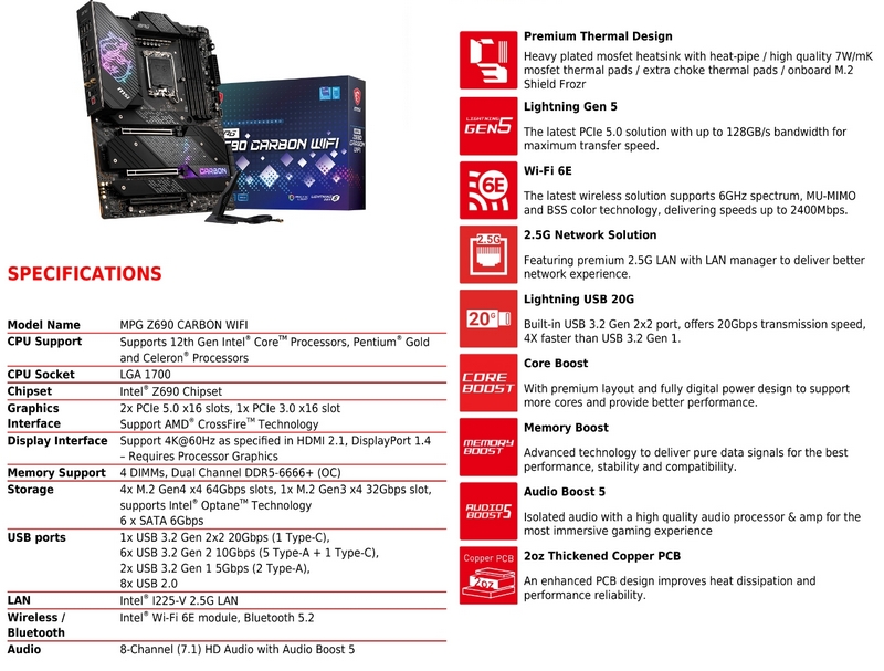 MSI MAG Z690 Carbon WiFi Preview