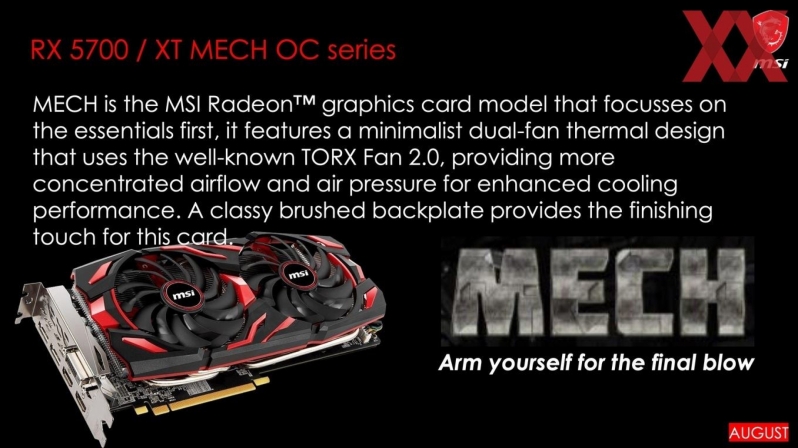 MSI plans to release Seven Custom RX 5700 series GPUs in August