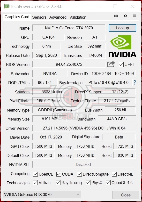 MSI RTX 3070 Gaming X Trio Review