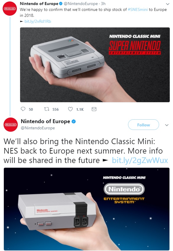 Nintendo will start selling their NES Classic Mini again in Summer 2018