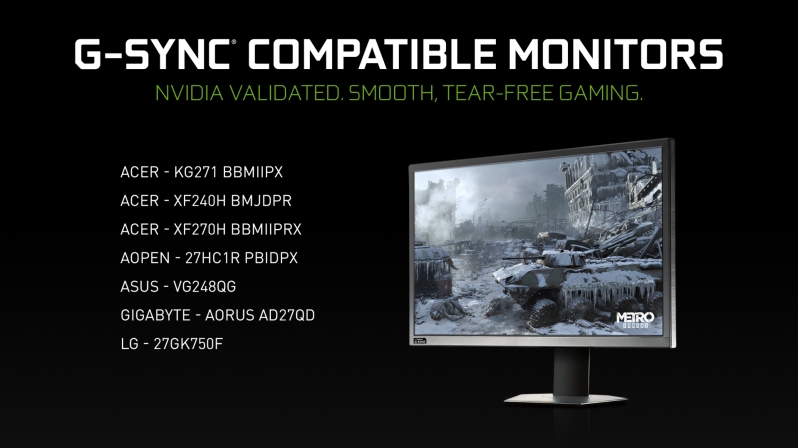 Nvidia certifies Seven new G-Sync Compatible monitors