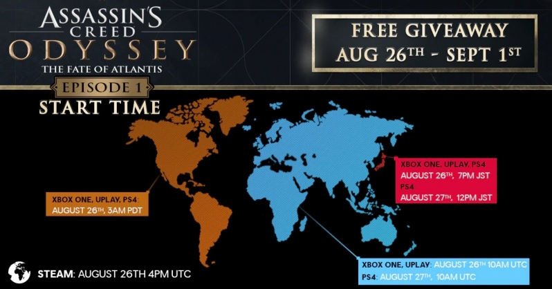 Ubisoft is giving away Assassin's Creed Odyssey's first major DLC for free on all platforms.