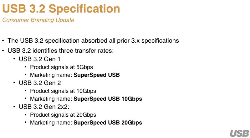 USB 3.2 will Absorb the USB 3.0 and 3.1 standards