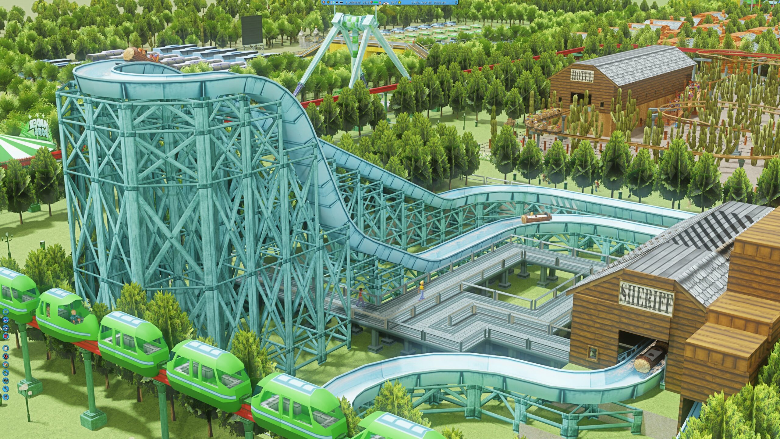 Rollercoaster Tycoon 3 looks awesome with this path tracing mod