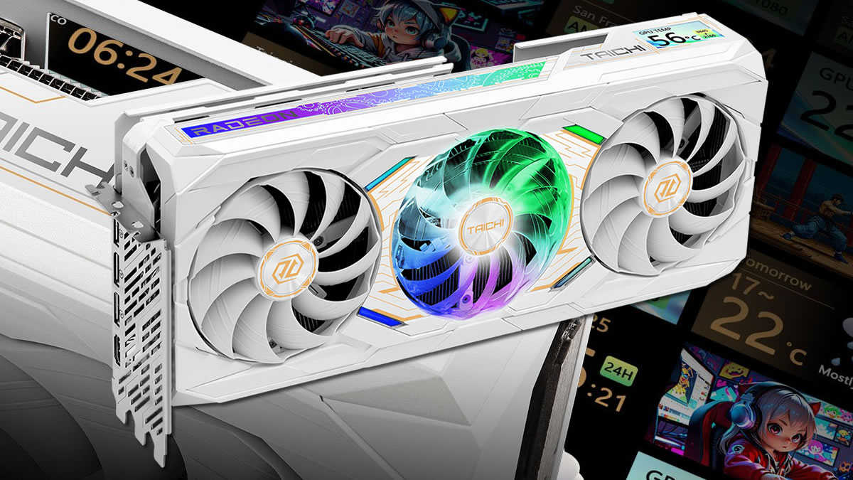 ASRock unveils its RX 9070 XT White Taichi GPU with a built-in LCD