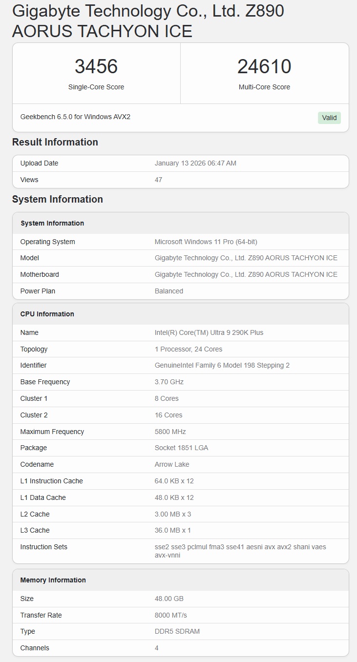 Intel Ultra 9 290K PLUS CPU benchmark leaks - significant gains