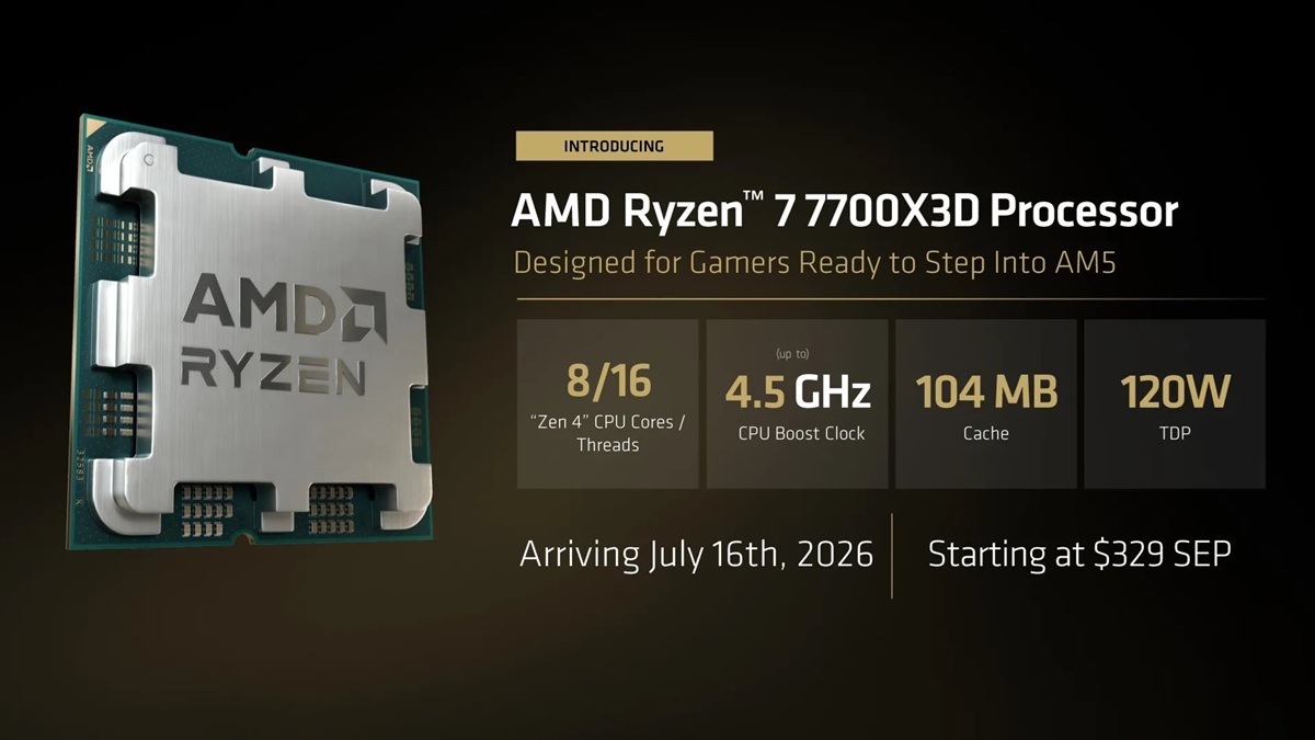 AMD unveils its Ryzen 7 7700X3D - Launches July 16th - OC3D